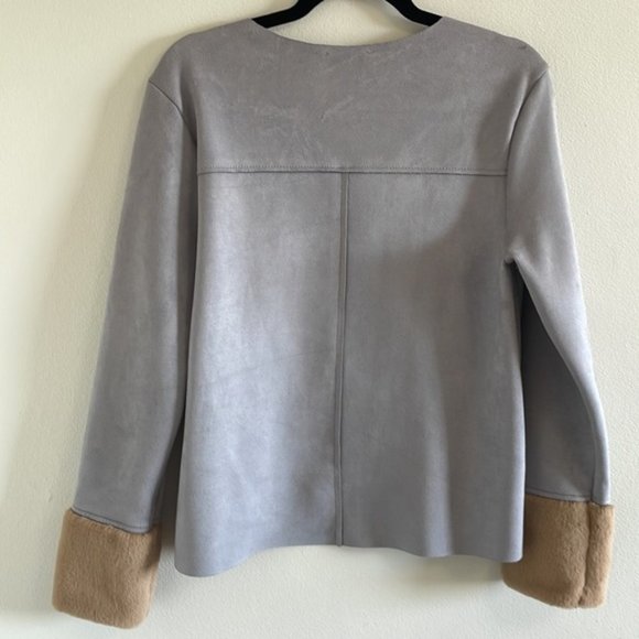 Zara Gray and Tan Blouse - Picture 8 of 11